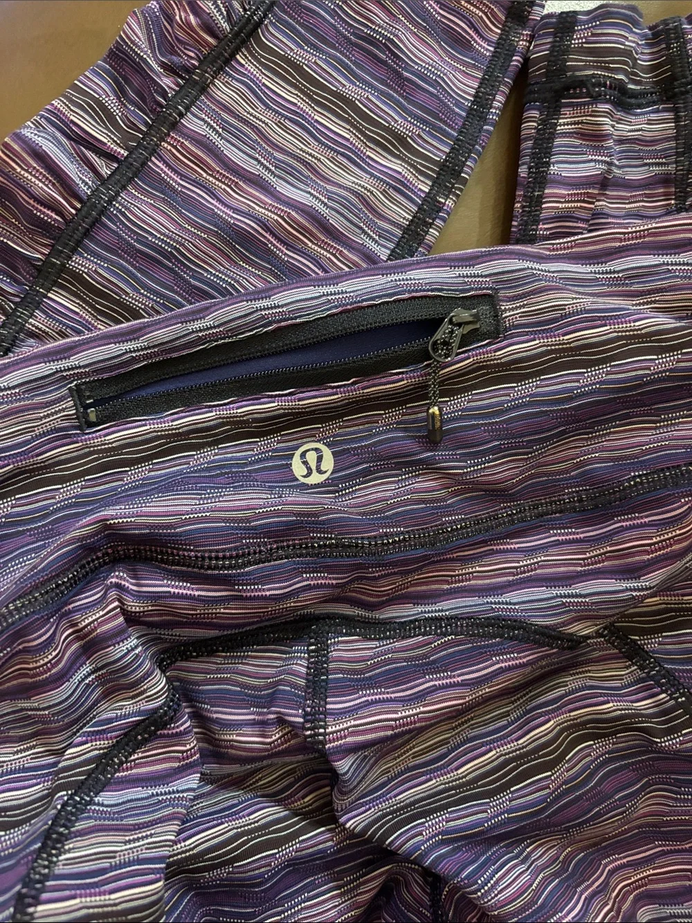 lululemon athletica Purple Multistripe Active Leggings